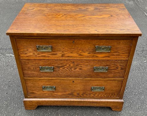 Art Nouveau Solid Oak Chest of Drawers
