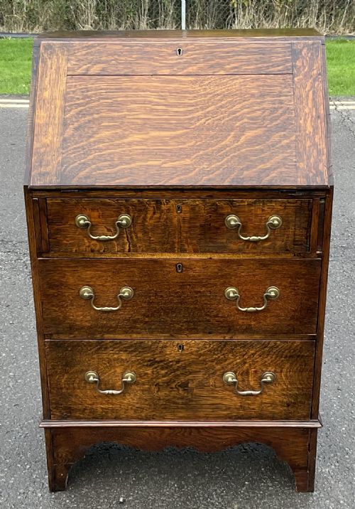 Edwardian Small Oak Writing Bureau
