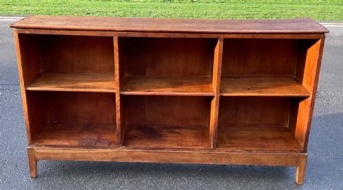 Arts & Craft Long Oak Open Bookcase