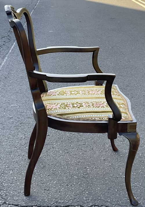 EDWARDIAN INLAID MAHOGANY ARMCHAIR - ADDITIONAL PHOTO 8