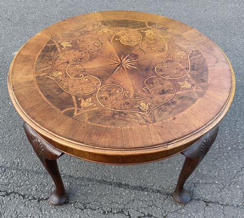 Edwardian Marquetry Inlaid Circular Coffee Table