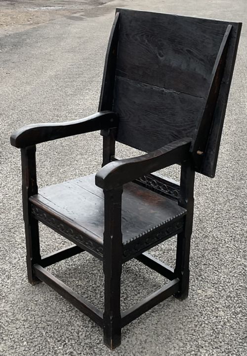 VICTORIAN DARK OAK MONKS BENCH - ADDITIONAL PHOTO 2