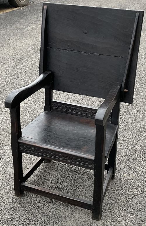 VICTORIAN DARK OAK MONKS BENCH - ADDITIONAL PHOTO 3