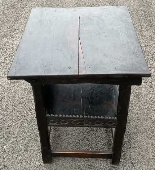 VICTORIAN DARK OAK MONKS BENCH - ADDITIONAL PHOTO 5
