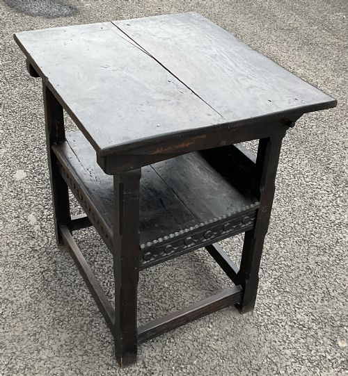 VICTORIAN DARK OAK MONKS BENCH - ADDITIONAL PHOTO 7