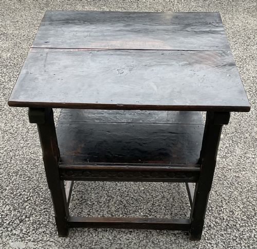 VICTORIAN DARK OAK MONKS BENCH - ADDITIONAL PHOTO 8