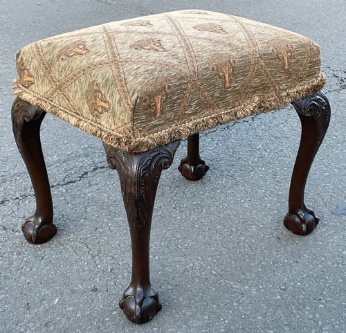 CHIPPENDALE STYLE MAHOGANY STOOL - ADDITIONAL PHOTO 2