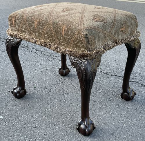CHIPPENDALE STYLE MAHOGANY STOOL - ADDITIONAL PHOTO 5