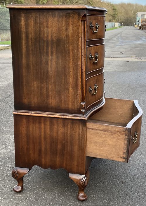 WALNUT TALL CHEST OF DRAWERS - ADDITIONAL PHOTO 7