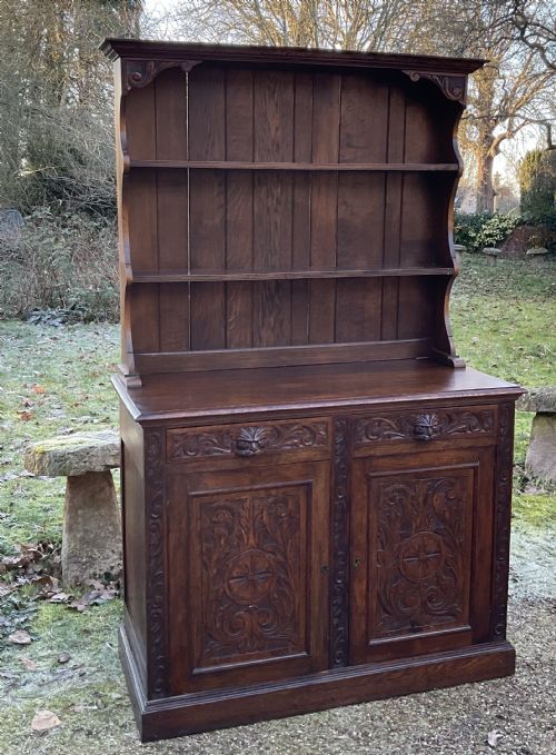 Victorian Carved Oak Dresser