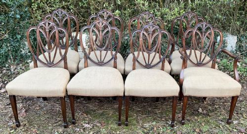 Set of Eight Georgian Style Mahogany Dining Chairs