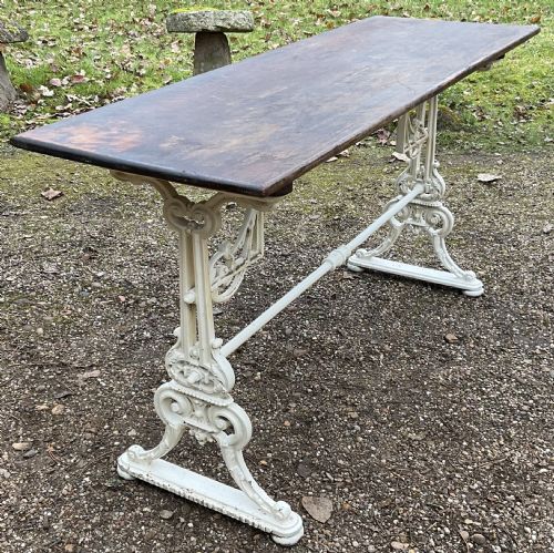 VICTORIAN CAST IRON LONG PUB TABLE - ADDITIONAL PHOTO 1