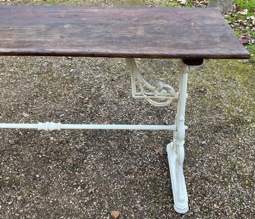 VICTORIAN CAST IRON LONG PUB TABLE - ADDITIONAL PHOTO 5