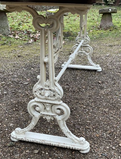 VICTORIAN CAST IRON LONG PUB TABLE - ADDITIONAL PHOTO 7