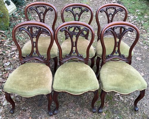 SET OF SIX VICTORIAN MAHOGANY DINING CHAIRS - ADDITIONAL PHOTO 4