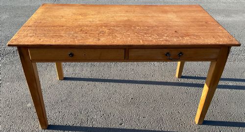 LARGE GOLDEN OAK WRITING TABLE