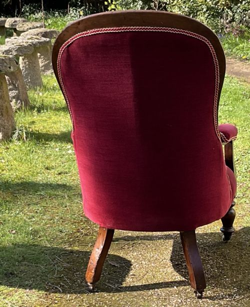 WILLIAM IV MAHOGANY FRAMED FIRESIDE ARMCHAIR - ADDITIONAL PHOTO 7
