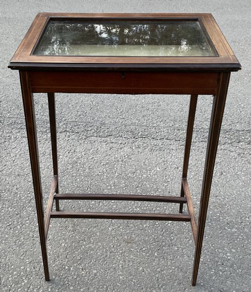 EDWARDIAN INLAID MAHOGANY DISPLAY TABLE - ADDITIONAL PHOTO 3