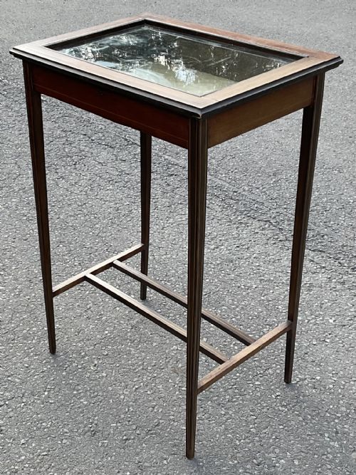 EDWARDIAN INLAID MAHOGANY DISPLAY TABLE - ADDITIONAL PHOTO 7