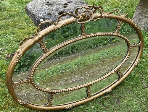 REGENCY OVAL GILT HANGING WALL MIRROR - ADDITIONAL PHOTO 1