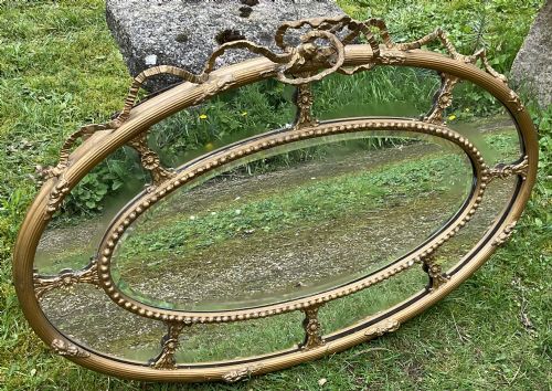 REGENCY OVAL GILT HANGING WALL MIRROR - ADDITIONAL PHOTO 2