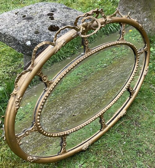 REGENCY OVAL GILT HANGING WALL MIRROR - ADDITIONAL PHOTO 4