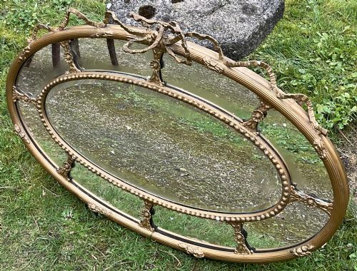 REGENCY OVAL GILT HANGING WALL MIRROR - ADDITIONAL PHOTO 6