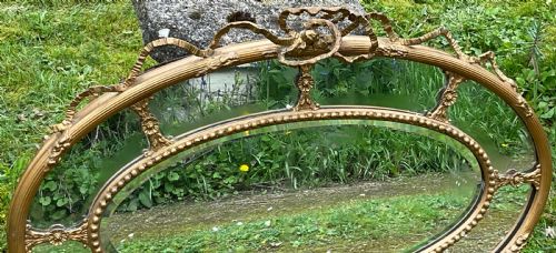 REGENCY OVAL GILT HANGING WALL MIRROR - ADDITIONAL PHOTO 7