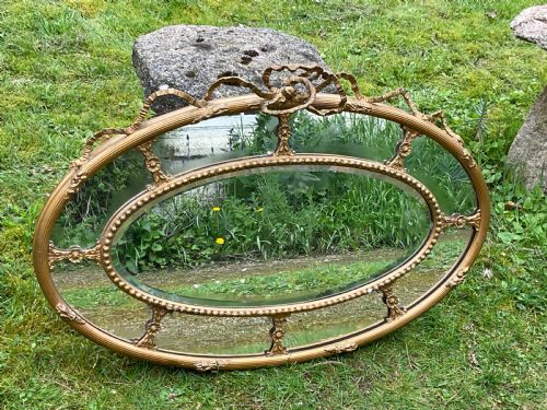 REGENCY OVAL GILT HANGING WALL MIRROR - ADDITIONAL PHOTO 8