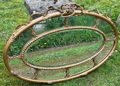 REGENCY OVAL GILT HANGING WALL MIRROR - ADDITIONAL PHOTO 9
