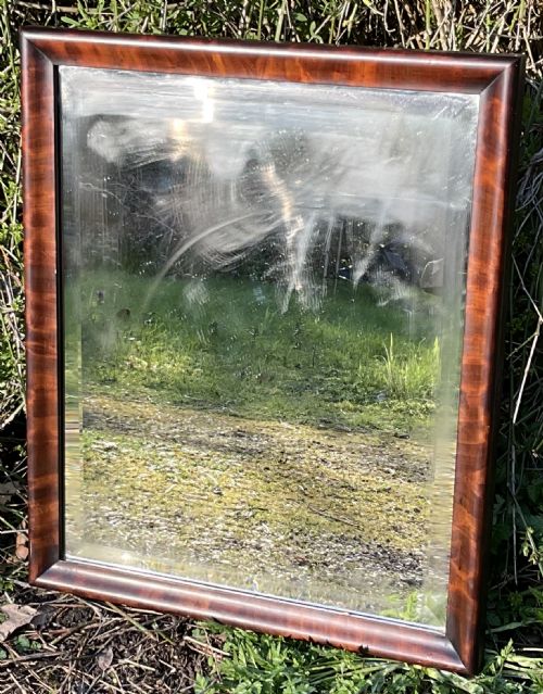 VICTORIAN MAHOGANY FRAMED HANGING WALL MIRROR - ADDITIONAL PHOTO 1