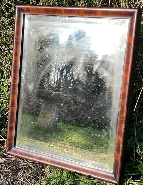 VICTORIAN MAHOGANY FRAMED HANGING WALL MIRROR - ADDITIONAL PHOTO 2
