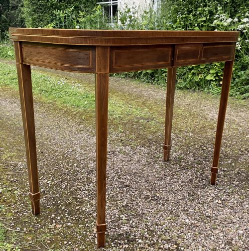 GEORGIAN INLAID MAHOGANY FOLDOVER TEA TABLE - ADDITIONAL PHOTO 1