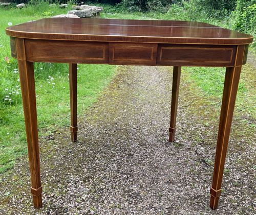 GEORGIAN INLAID MAHOGANY FOLDOVER TEA TABLE - ADDITIONAL PHOTO 4