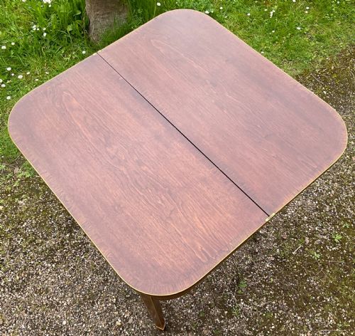 GEORGIAN INLAID MAHOGANY FOLDOVER TEA TABLE - ADDITIONAL PHOTO 5
