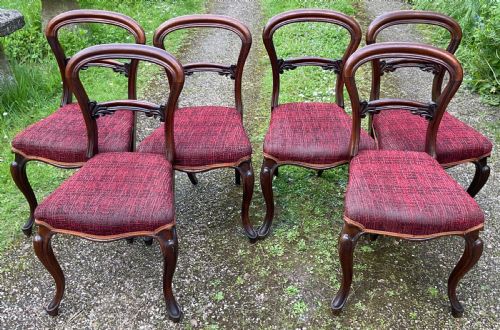 SET OF SIX VICTORIAN ROSEWOOD DINING CHAIRS - ADDITIONAL PHOTO 1