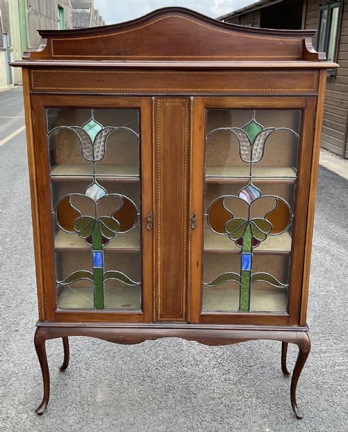 EDWARDIAN INLAID MAHOGANY DISPLAY CABINET - ADDITIONAL PHOTO 1