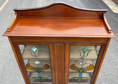 EDWARDIAN INLAID MAHOGANY DISPLAY CABINET - ADDITIONAL PHOTO 5