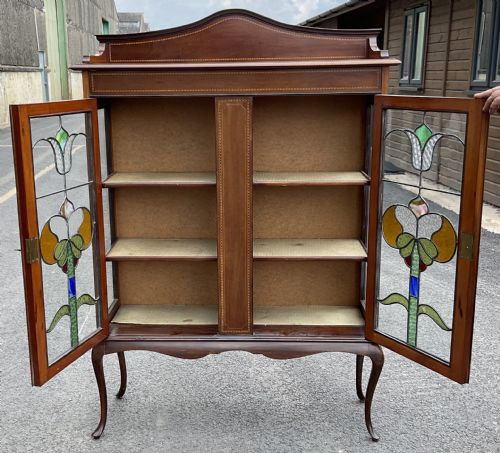 EDWARDIAN INLAID MAHOGANY DISPLAY CABINET - ADDITIONAL PHOTO 7
