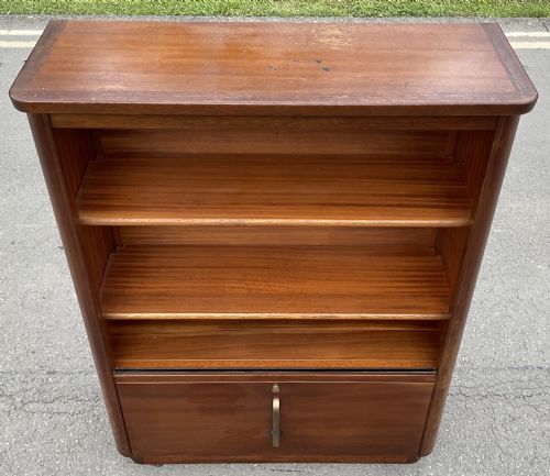 ART DECO MAHOGANY OPEN BOOKCASE - ADDITIONAL PHOTO 4