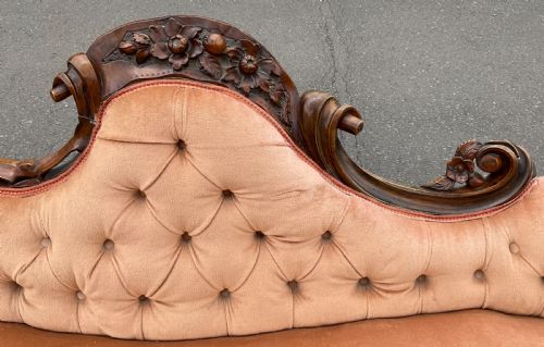 VICTORIAN ORNATE MAHOGANY FRAMED SETTEE - ADDITIONAL PHOTO 6