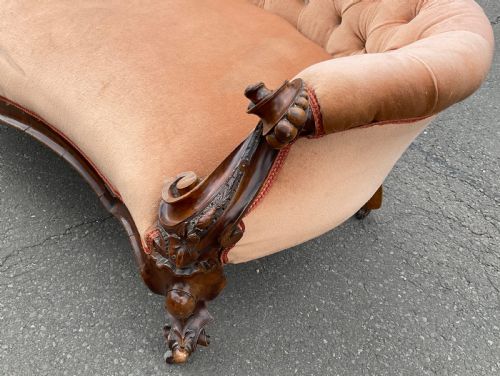 VICTORIAN ORNATE MAHOGANY FRAMED SETTEE - ADDITIONAL PHOTO 7