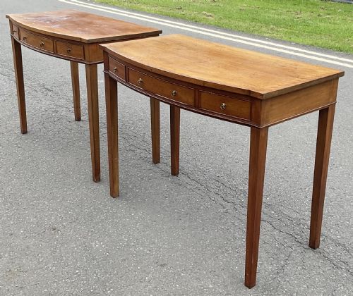 PAIR GEORGIAN STYLE MAHOGANY BOWFRONT SIDE TABLES - ADDITIONAL PHOTO 7