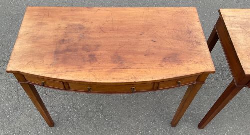 PAIR GEORGIAN STYLE MAHOGANY BOWFRONT SIDE TABLES - ADDITIONAL PHOTO 8