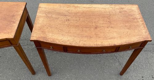 PAIR GEORGIAN STYLE MAHOGANY BOWFRONT SIDE TABLES - ADDITIONAL PHOTO 9