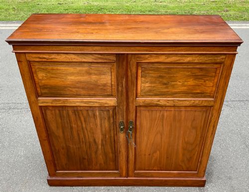 VICTORIAN MAHOGANY TWO DOOR BEDROOM CUPBOARD - ADDITIONAL PHOTO 2