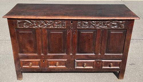 GEORGIAN LARGE OAK MULE CHEST - ADDITIONAL PHOTO 1