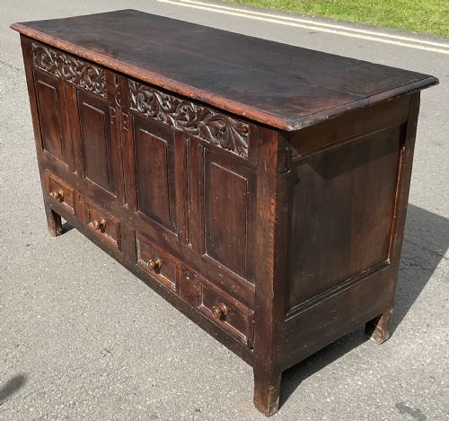 GEORGIAN LARGE OAK MULE CHEST - ADDITIONAL PHOTO 4