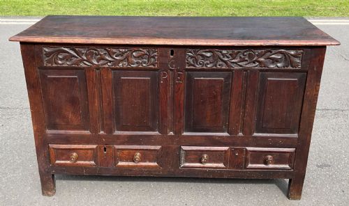 GEORGIAN LARGE OAK MULE CHEST - ADDITIONAL PHOTO 6