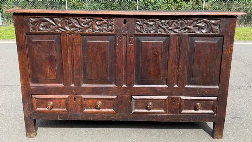 GEORGIAN LARGE OAK MULE CHEST - ADDITIONAL PHOTO 7